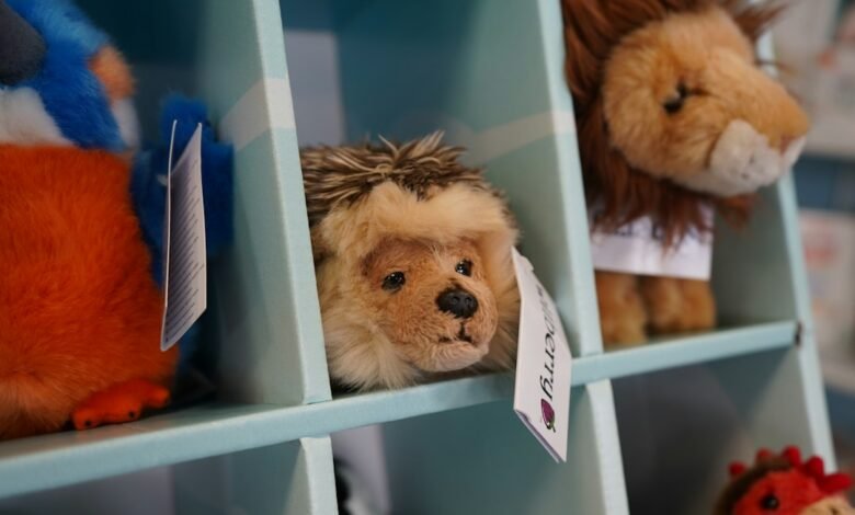 A plush toy displayed on a shelf; illustrative image for a guide to Jellycat toys in Australia.