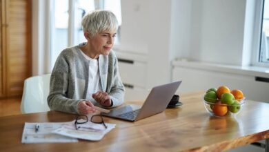 Person paying bills online