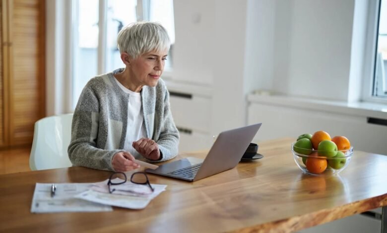Person paying bills online