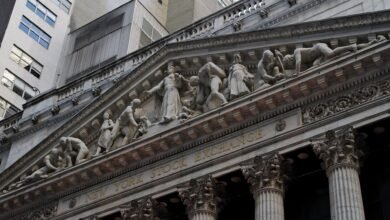 Traders on a stock exchange floor