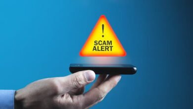 Scam alert warning on phone