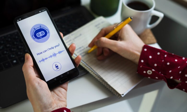 Person using an AI chatbot on a smartphone