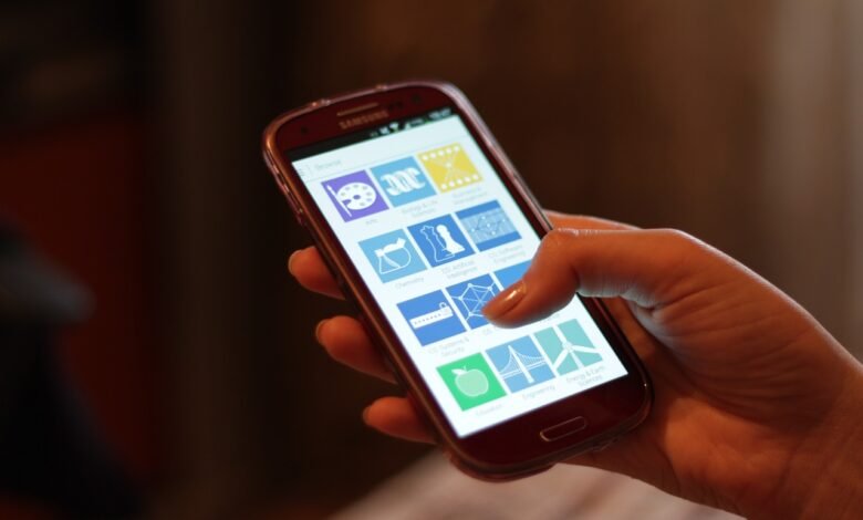 Person using a smartphone
