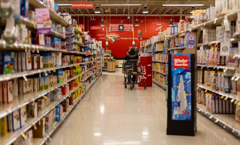 Supermarket grocery aisle