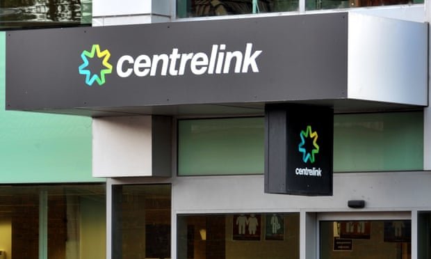 Centrelink storefront sign — a Q230 financial hardship letter is issued by Centrelink (Services Australia)